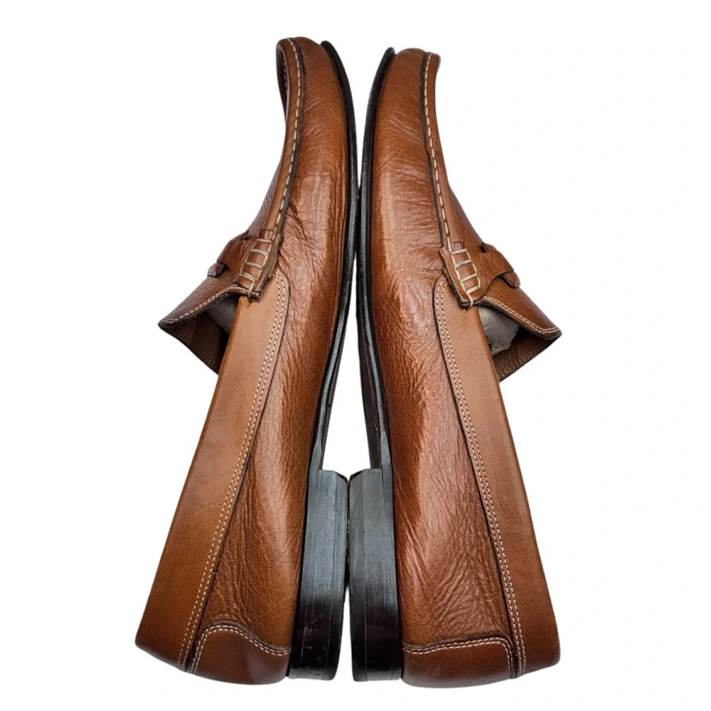 Donald Pliner Dione Men’s Loafers Tan Leather Sz 15